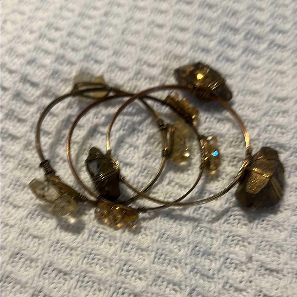 Chic Gold Stone Women's Bracelet Set